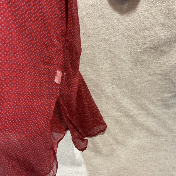 Label by Ritu Kumar Dress, Deep Red and Blue Smocked Top - Picture 6 of 7